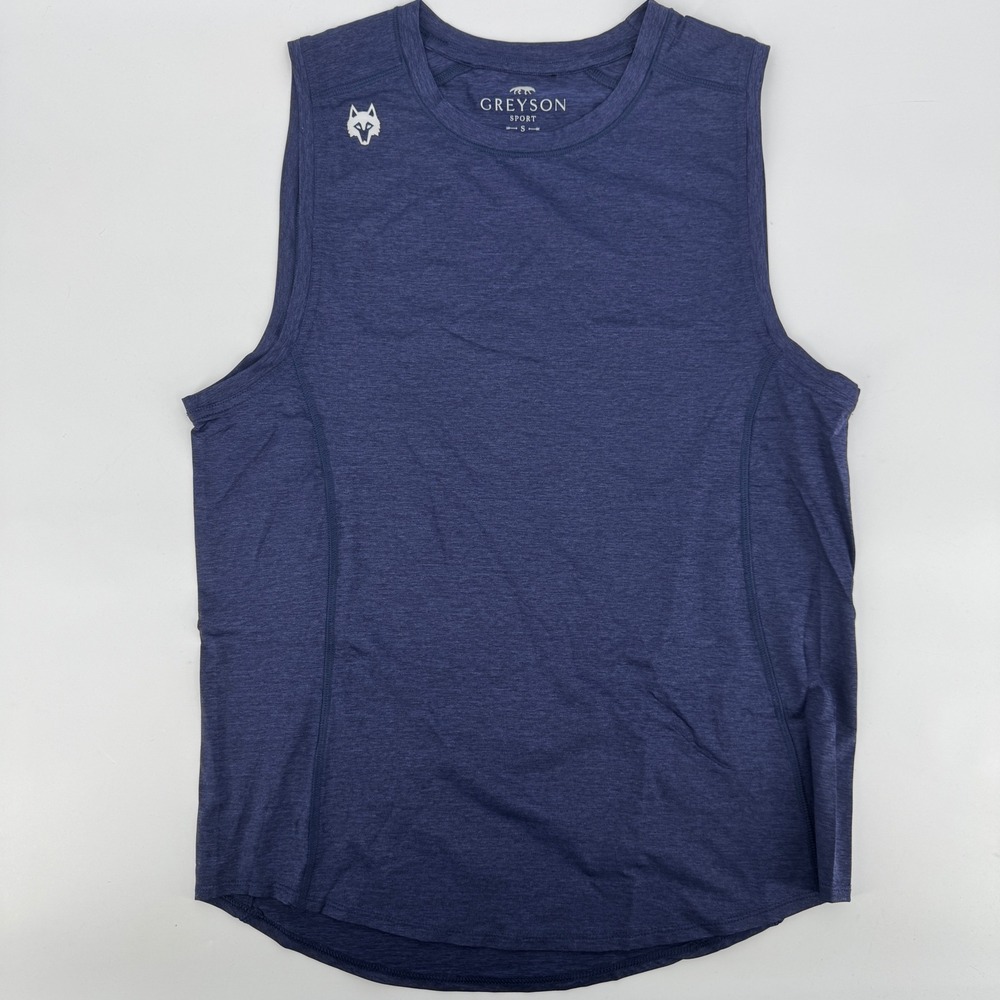 Greyson Sport Mens Small Blue Workout Sleeveless Training Tank Top brrr° Tech